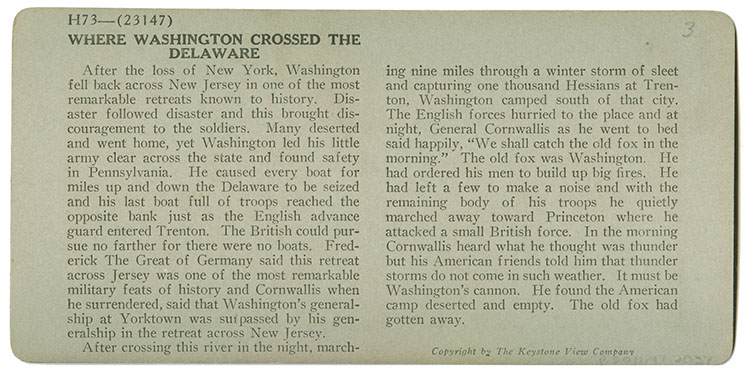 Keystone View Company, Where Washington Crossed the Delaware, near Trenton, N.J., View Looking East, ca. 1927.